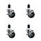 Service Caster 3'' Soft Rubber Swivel 1-1/2'' Expanding Stem Caster Set with Brake, 4PK SCC-EX20S314-SRS-TLB-112-4 - alternate 1